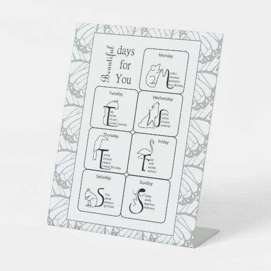 Schöne Tage für Sie Sockelschild (Vorderseite)