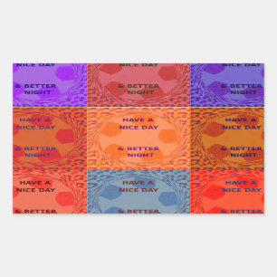 Schöne Tage & Nächte Pop Kunst drucken Rechteckiger Aufkleber