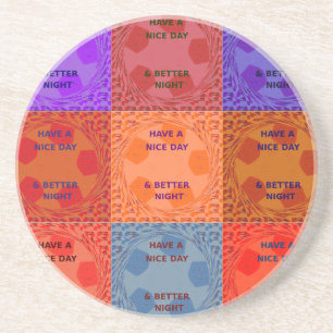 Schöne Tage & Nächte Pop Kunst drucken Sandstein Untersetzer