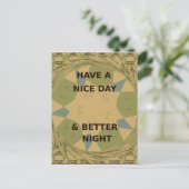 Schöne Tage- und Nachtkunst Postkarte (Stehend Vorderseite)