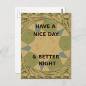 Schöne Tage- und Nachtkunst Postkarte (Vorne/Hinten)