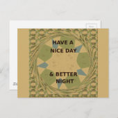 Schöne Tage- und Nachtkunst Postkarte (Vorne/Hinten)