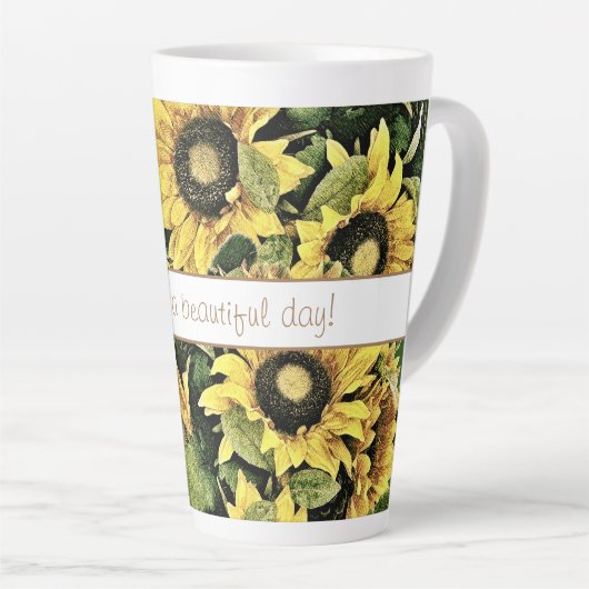 Schöne Tagessonne Latte Tasse (Rechte Ecke)