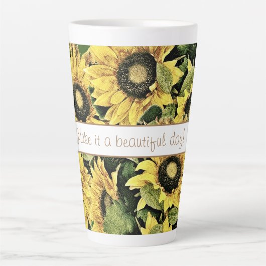 Schöne Tagessonne Latte Tasse (Vorderseite)