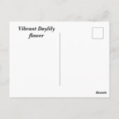 Schöne Taglilie Blume Postkarte (Rückseite)