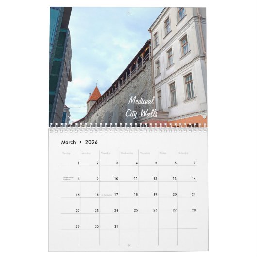 Schöne Tallinn, Estland Mauerkalender Kalender (Mär 2026)