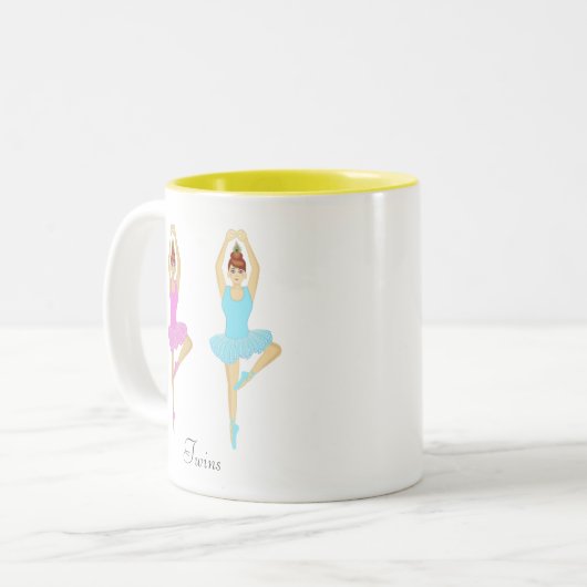 Schöne Tänzer mit zwei Balletten Zweifarbige Tasse (Vorderseite Links)