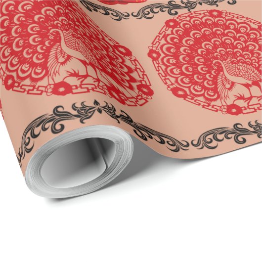 Schöne Tanzmädchen und Friedensgeflecht Geschenkpapier (Rolleneckpunkt)