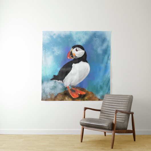 Schöne Tapisserie über den Atlantik Puffin Bird Wandteppich (Beispiel)