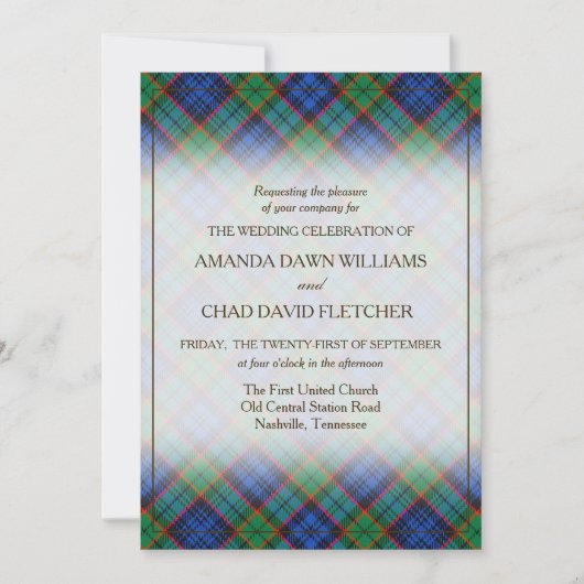Schöne Tartan-Schottenmuster Clan Fletcher (Vorderseite)