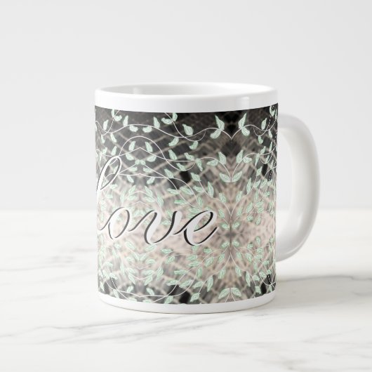 Schöne Tasse aus Leaf mit Grün und Schwarz (Vorderseite Rechts)