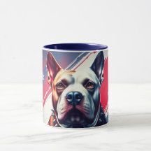 Schöne Tasse, Hund und USA-Flagge - DogA50