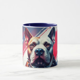 Schöne Tasse, Hund und USA-Flagge - DogA50 Tasse