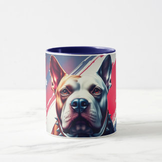 Schöne Tasse, Hund und USA-Flagge - DogA50 Tasse