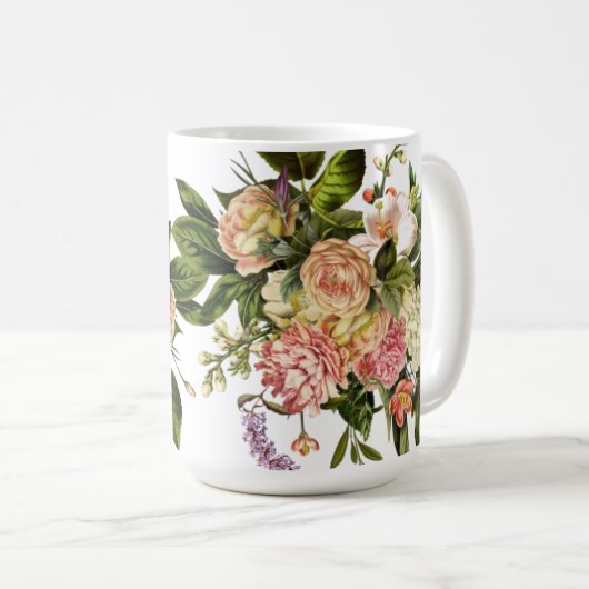 Schöne Tasse, Hydrangea, Lilac, Rose Kaffeetasse (VorderseiteRechts)
