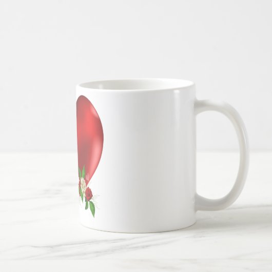 Schöne Tasse mit Blume & Herzdruck (Rechts)