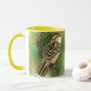 Schöne Tasse mit Little Sparrow - Malerei