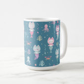 Schöne Tasse mit niedlichen Meerjungfrauen. (VorderseiteRechts)