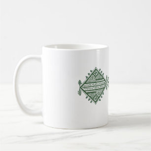 Schöne Tasse mit Symbolen aus dem Staunen