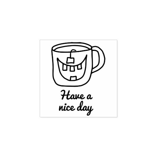 Schöne Tasse Tee am Tag Gummistempel (Prägung)