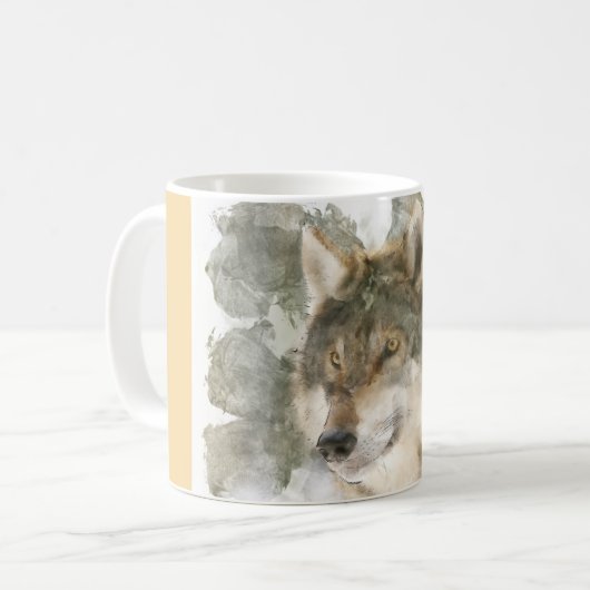 Schöne Tasse - Watercolor Wolf (Vorderseite Links)