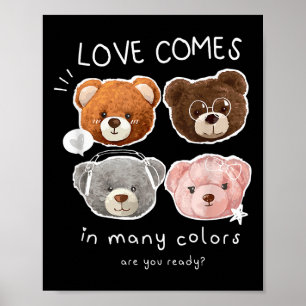 Schöne Teddy Bears Zitate der Tagesdarstellung Poster
