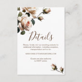 Schöne Tee Rose Hochzeit Details Begleitkarte (Vorderseite)