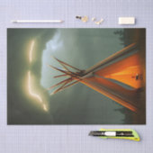 Schöne Teepe an der Nacht zum Sturm Seidenpapier (Handwerk)