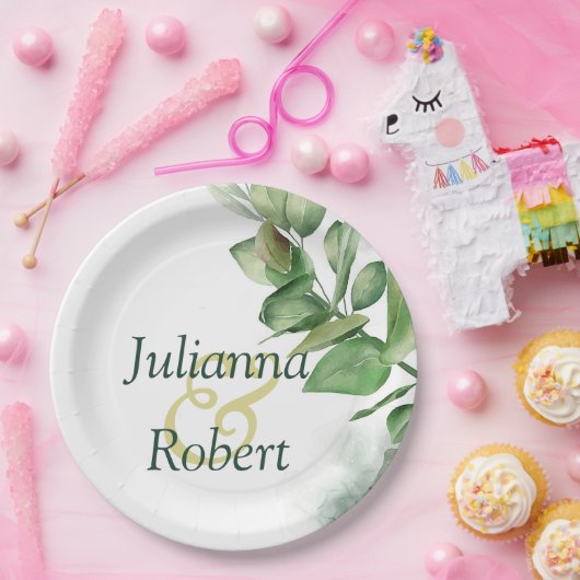 Schöne Teller aus Aquarellpapier (Party)