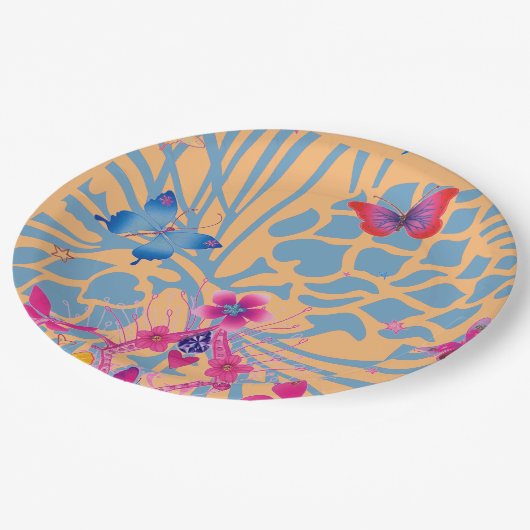 Schöne Teller mit Blumenmuster (Schrägansicht)