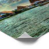 Schöne Tempel in der Nähe von Bangkok bei Dämmerun Poster (Ecke)