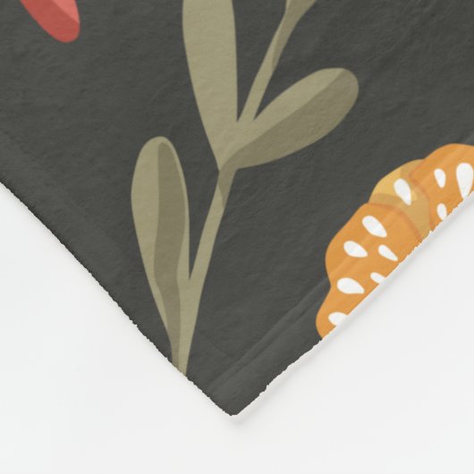 Schöne Textur mit Vögeln und eleganten Blume Fleecedecke (Ecke)