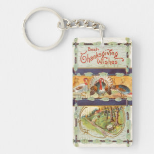 Schöne Thanksgiving-Wünsche Vintage-Schlüsselanhän Schlüsselanhänger
