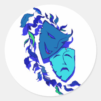 Schöne Theatermasken Runder Aufkleber