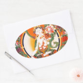 Schöne tibetisch-buddhistische Kunst Ovaler Aufkleber (Umschlag)