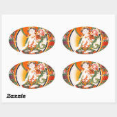 Schöne tibetisch-buddhistische Kunst Ovaler Aufkleber (Blatt)