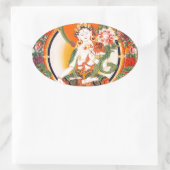 Schöne tibetisch-buddhistische Kunst Ovaler Aufkleber (Tasche)