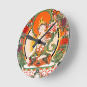 Schöne tibetisch-buddhistische Kunst Runde Wanduhr (Winkel)