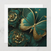 Schöne Tiefgrüne und goldene Schmetterlinge (Vorne/Hinten)