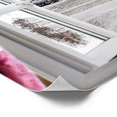 Schöne Tiefsee-Szene durch offenes Fenster Poster (Ecke)