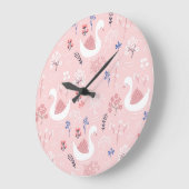Schöne Tier-Schwanensee-Botanik-Kinder Große Wanduhr (Winkel)