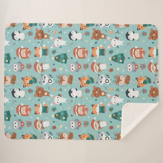 Schöne Tiere Sherpa Blanket Sherpadecke (Vorderseite (Horizontal))