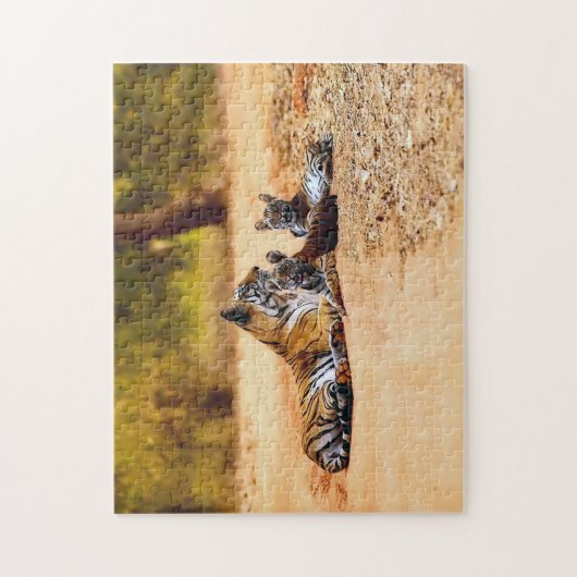 Schöne Tiger Familie, Jigsaw Puzzle (Vertikal)