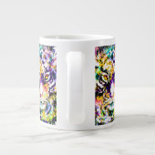 Schöne Tiger-Kaffee-Tasse | Farbiger Tiger Jumbo-Tasse (Rückseite)