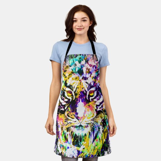 Schöne Tiger-Schürze | Farbenfrohe Tiger-Schürze Schürze (Getragen)