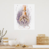 Schöne Tintenfisch-Malerei Earnst Haeckel Variatio Poster (Küche)
