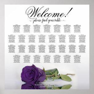 Schöne Tischdeko Royal Violette Rose Sitzordnung 3 Poster