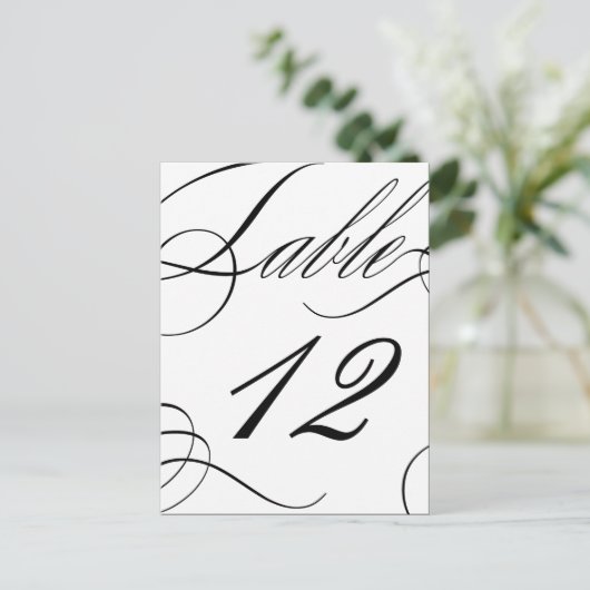 Schöne Tischnummer (anpassbare Textfarbe) (Stehend Vorderseite)