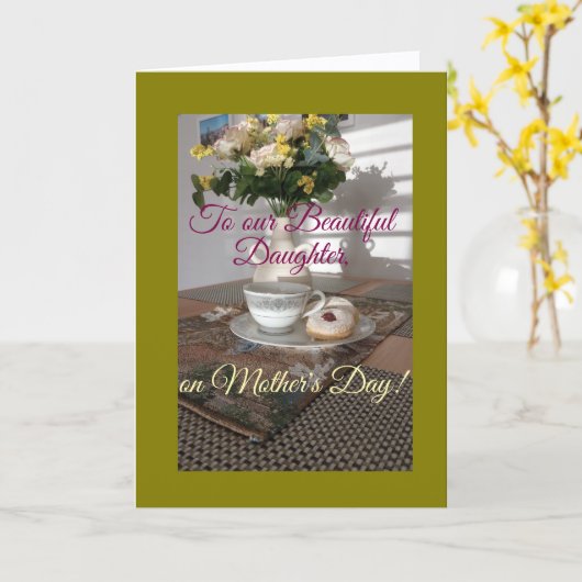 Schöne Tochter, glückliche Mutter Tageskarte Karte (Gelbe Blume)