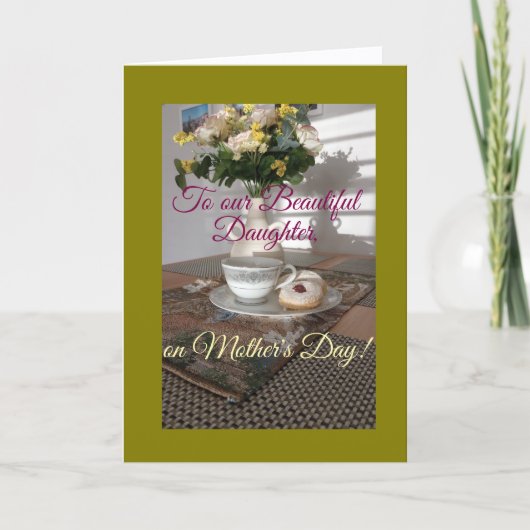 Schöne Tochter, glückliche Mutter Tageskarte Karte (Vorderseite)